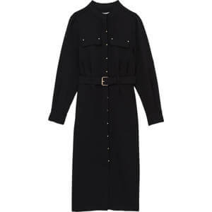 REISS ISLA Twill Belted Shirt Dress